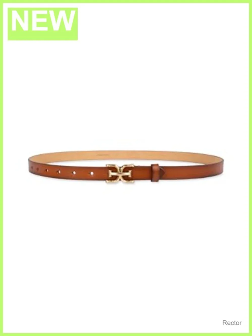 Slim Trouser Belt with Logo Buckle, 3/4 inch Strap